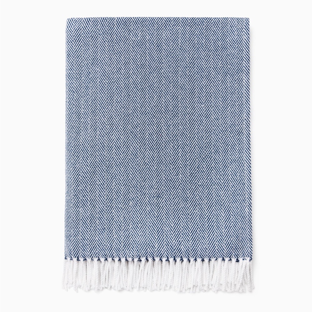 SFERRA Celine Throw Navy & White